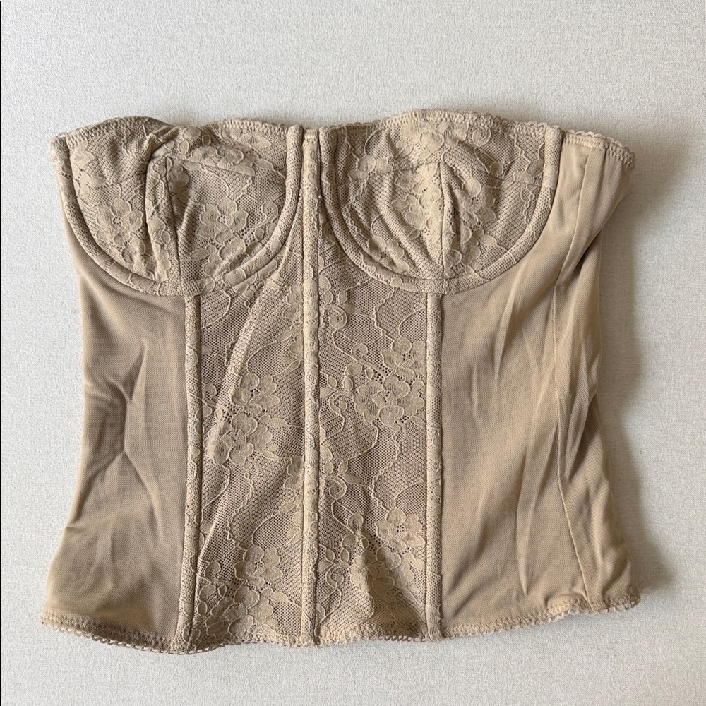 WeWoreWhat Lace Bustier Top in Tan